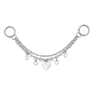Chain w. Pearly Heart Bag Charm – sølv taskecharme med dobbelt kæde og flere perlehjerter.