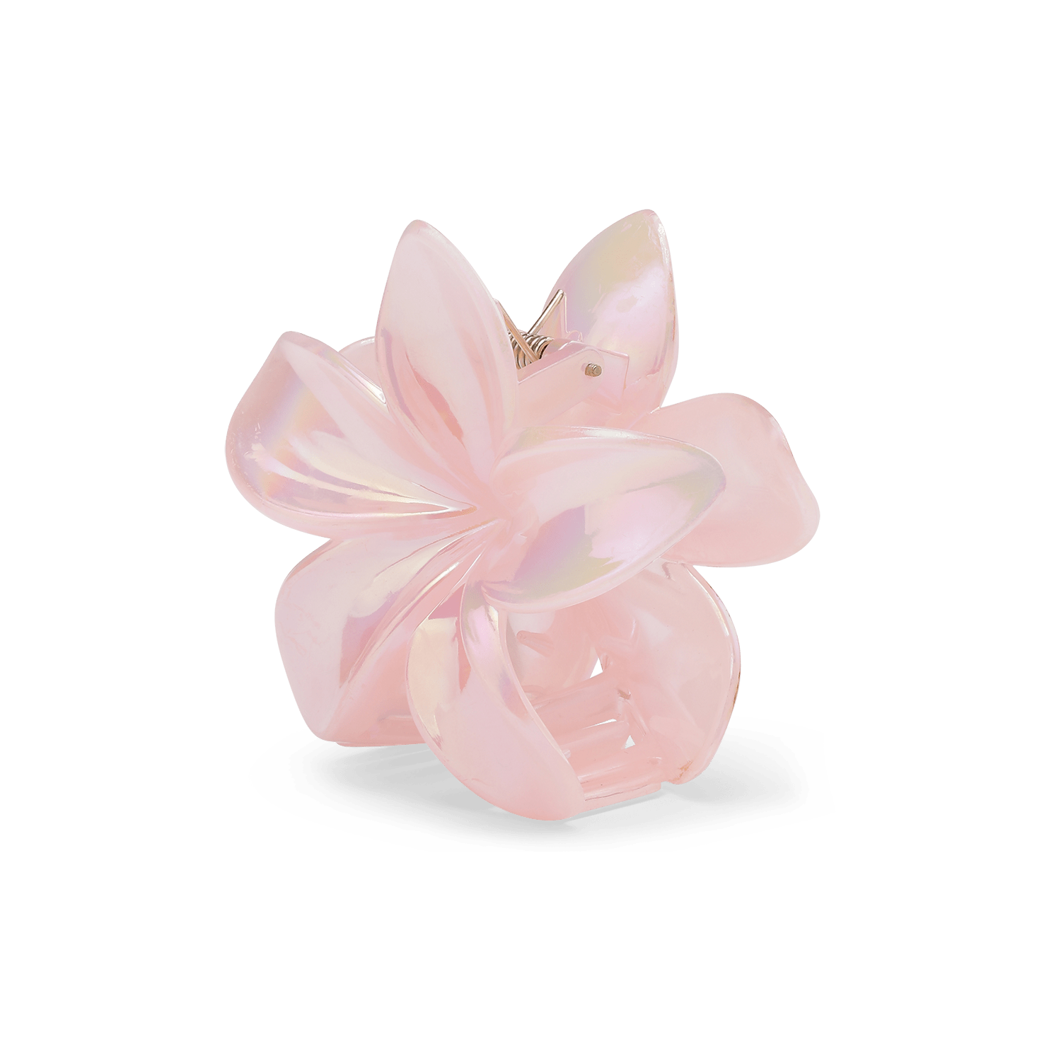 Plumeria Pastel Big – stor hårklemme i Baby Pink med blomsterform og pastelfinish.