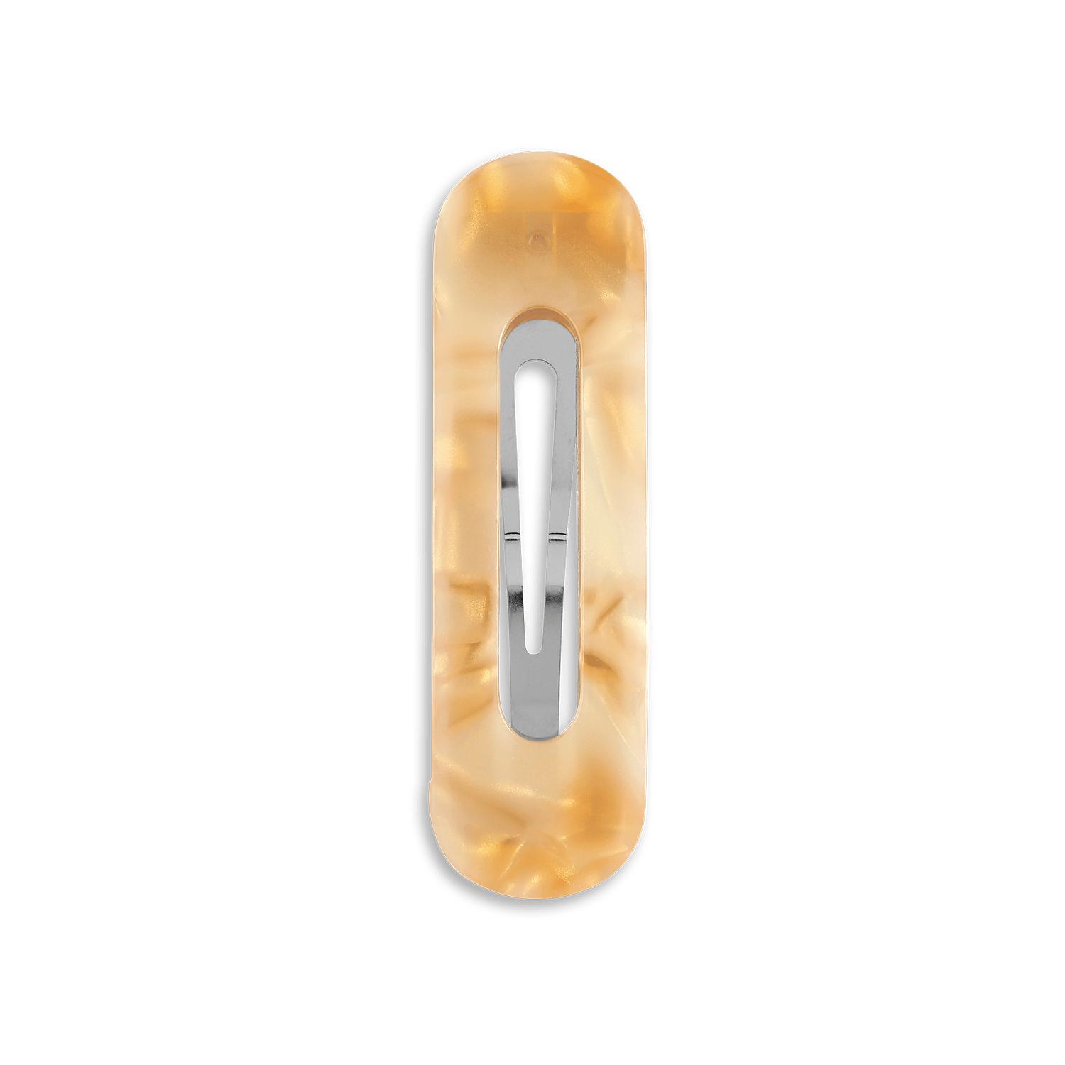 Marble Buckle Clip – orange hårspænde med marmoreffekt og elegant design.