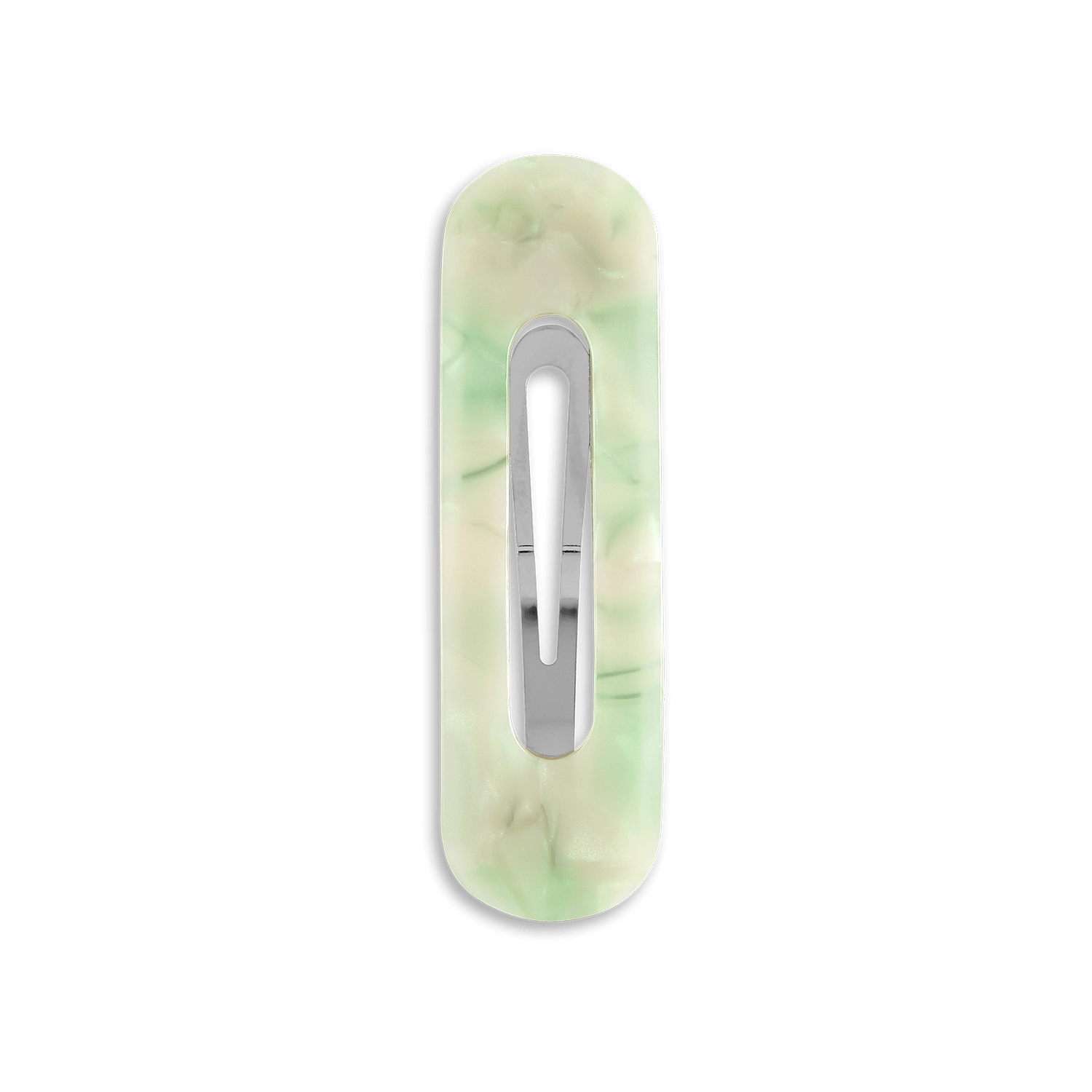 Marble Buckle Clip – grønt hårspænde med marmoreffekt og stilrent design.