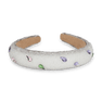 Pastel Picnic Headband – hvid hårbøjle med lyserøde, grønne og lilla rhinsten.