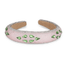 Pastel Picnic Headband – rosefarvet hårbøjle med grønne og sølvfarvede rhinsten.