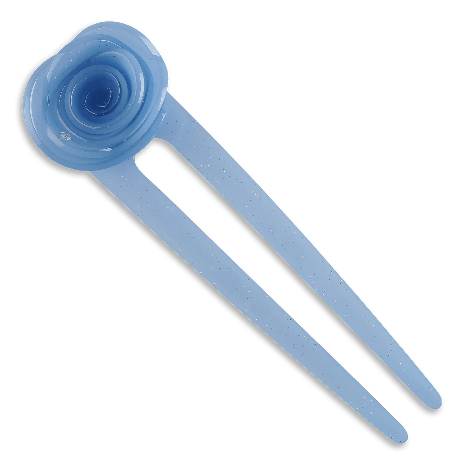 Rosie Florentina Clip – lyseblå hårnål med glitrende detaljer og rosedesign fra SUI AVA.