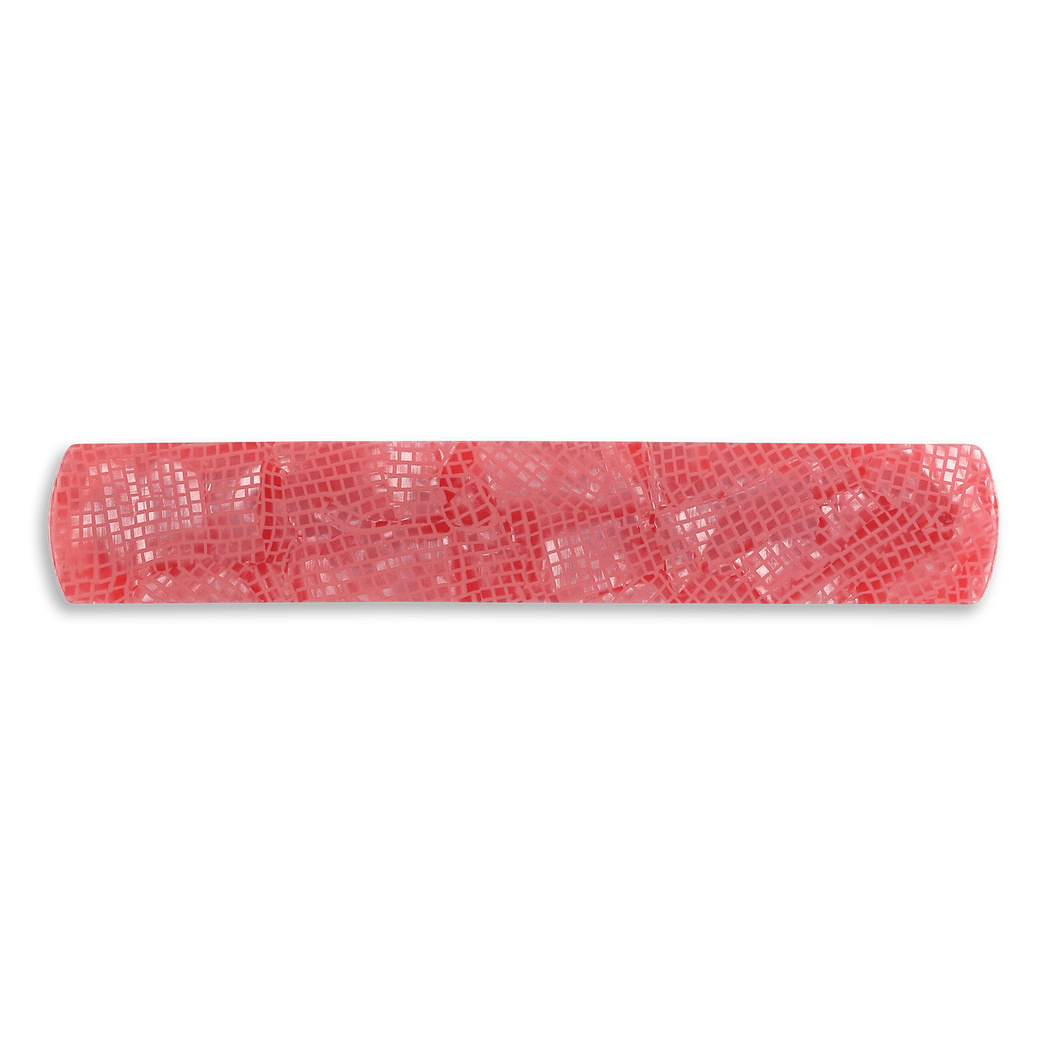 Serpente Clip – rød hårklemme med mønstret design og skinnende finish.
