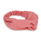 Rødt ternet hårbånd med elastisk pasform og twistet design.