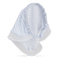 Checkered Headband – Lyseblå hårbøjle med fastgjort tørklæde og hvide plisserede detaljer.