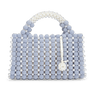 Handmade Pearl Bag – håndlavet lyseblå perletaske med elegant design.