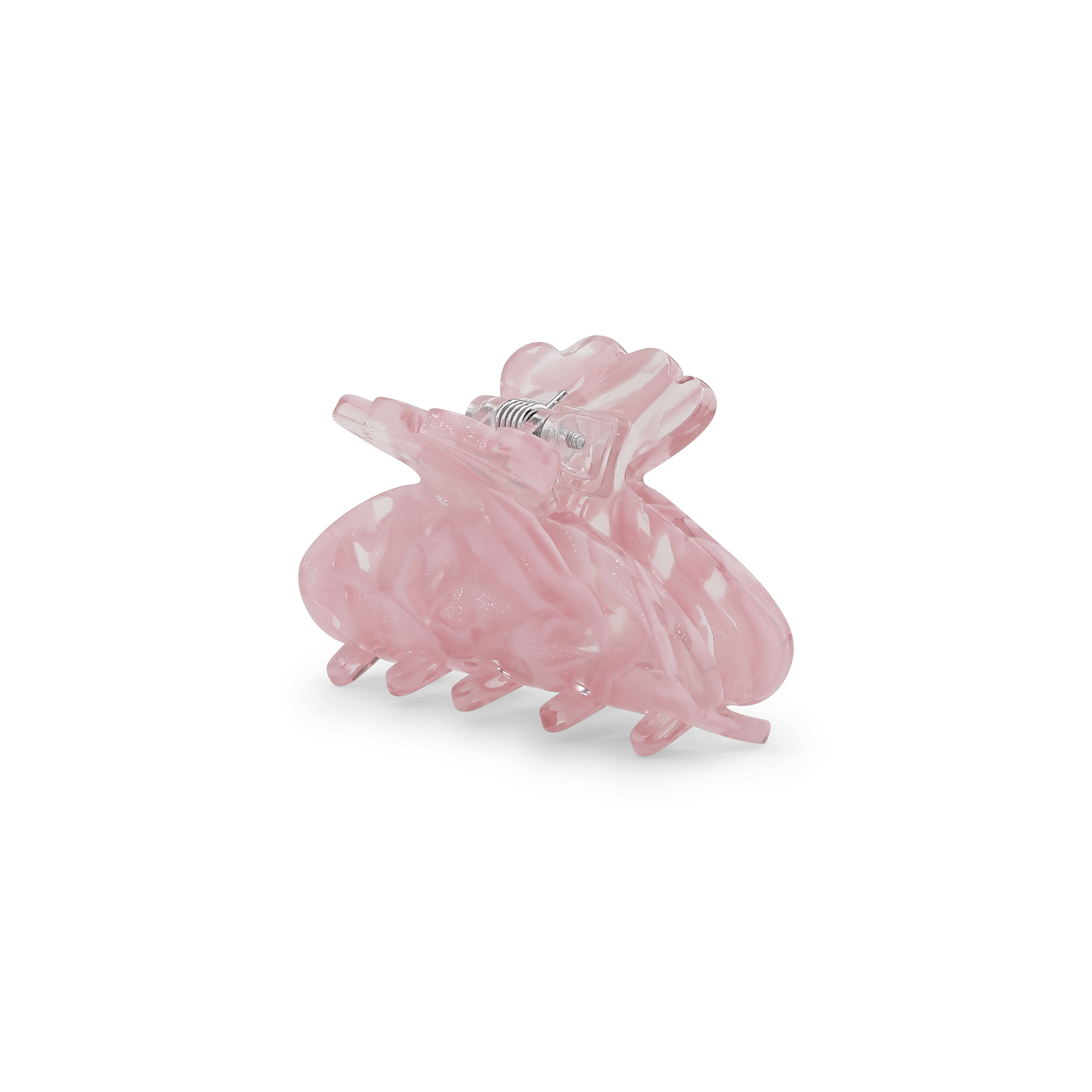 Lille pink hårklemme i perlemor-acetat – Helle Mist Mini