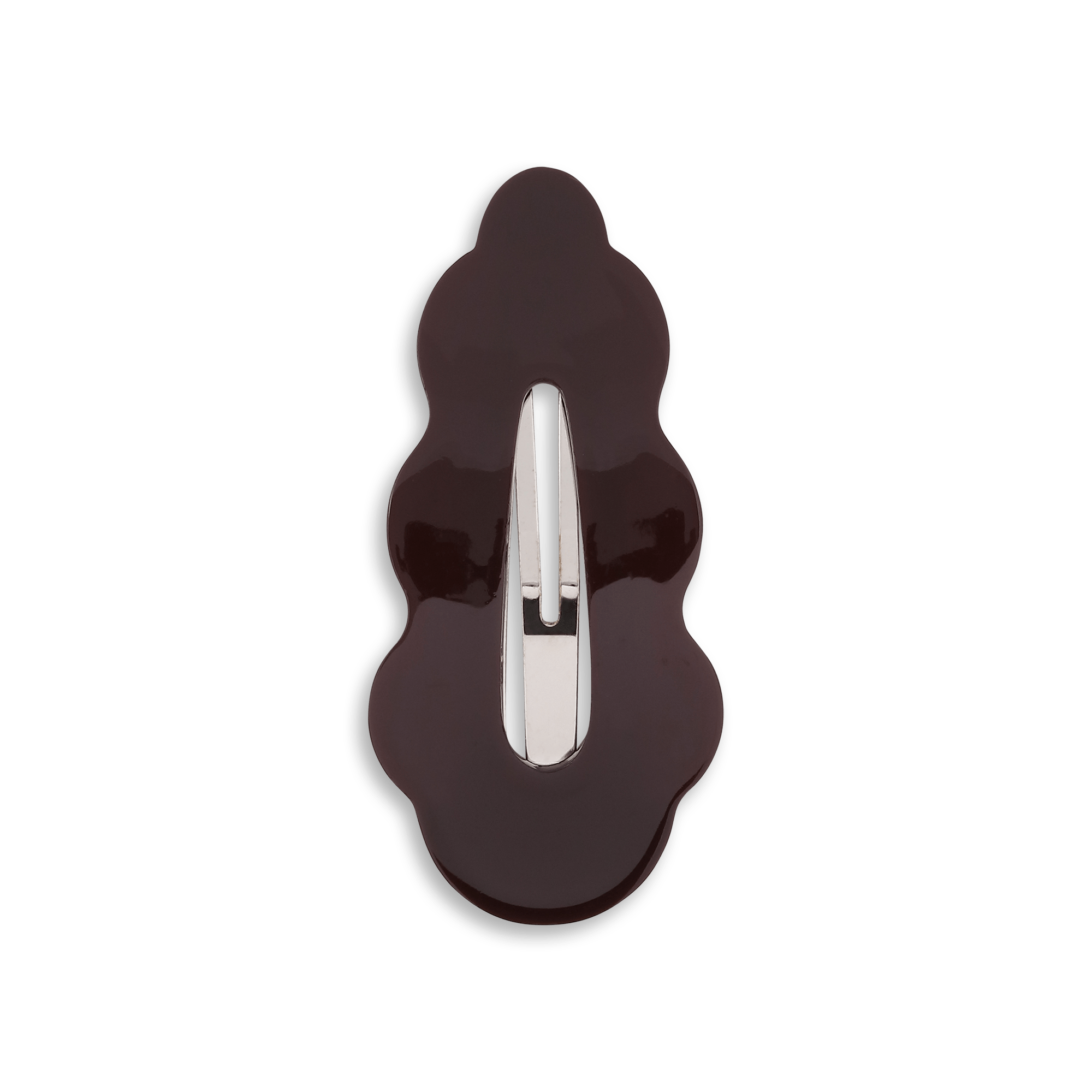 Brunt hårspænde med bølget kant – Wavy Bow Clip fra SUI AVA.