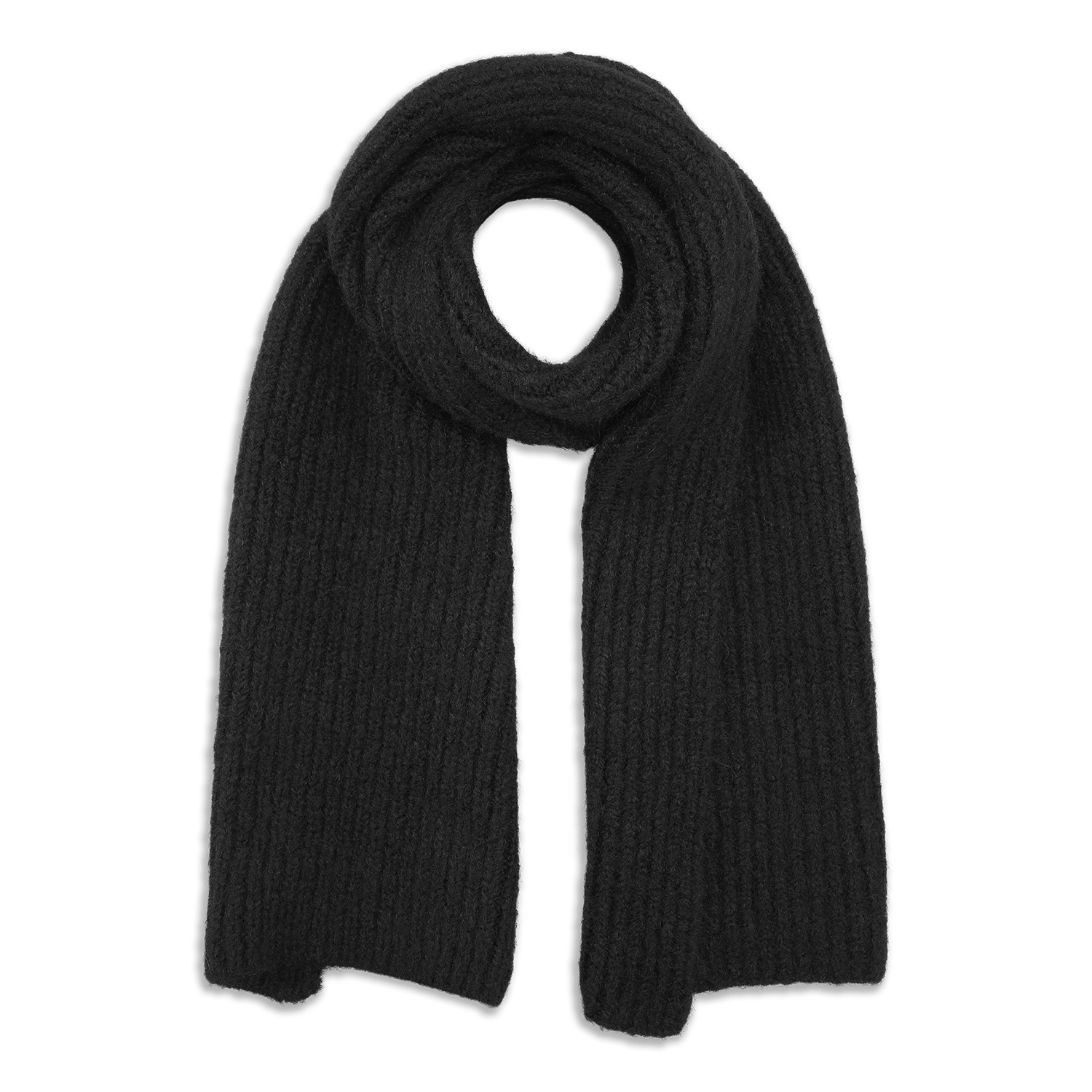 Sort Sisse Scarf i chunky strik – varmt, klassisk tørklæde fra SUI AVA