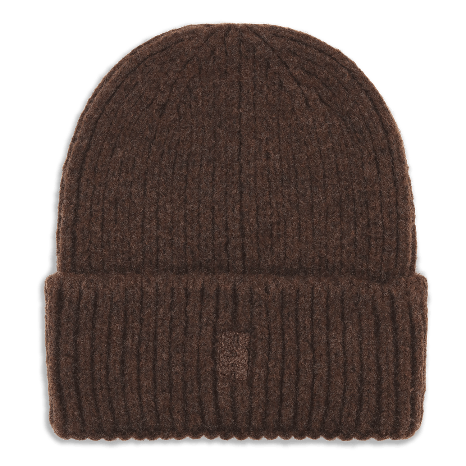 SUI AVA Brenda Beanie – brun strikhue i blød, ribbet kvalitet.