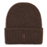 SUI AVA Brenda Beanie – brun strikhue i blød, ribbet kvalitet.