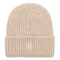 SUI AVA Brenda Beanie – beige strikhue i blød, ribbet kvalitet.
