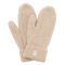 SUI AVA Brenda Mittens – beige strikvanter i blød, ribbet kvalitet.