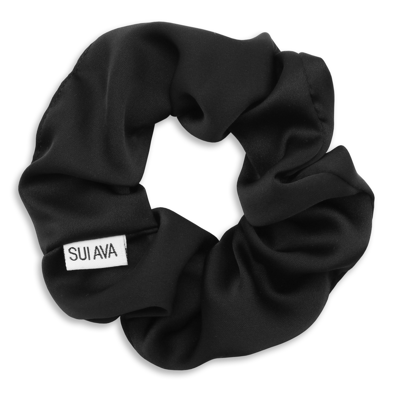 Sort Ribbon Scrunchie fra SUI AVA med blød finish og diskret logo-label.