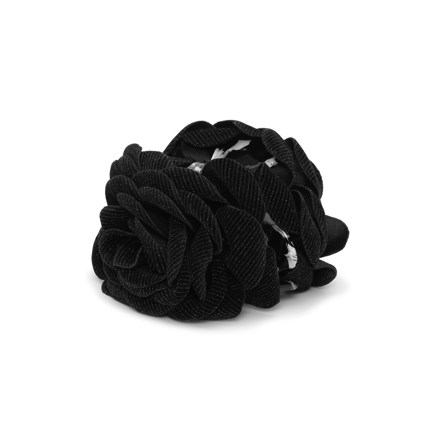 Sort hårklemme med fløjlsblomst – Rosa Velvet Hair Claw fra SUI AVA