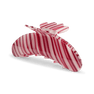 Stor hårklemme i rosa og rød med hvide marmor striber – Helle Candy Cane Biggest fra SUI AVA