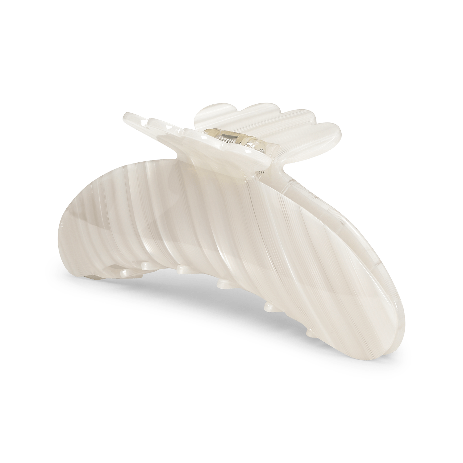 Stor hårklemme i perlemorsfarve med bølget design – Helle Candy Cane Biggest, ideel til langt og kraftigt hår