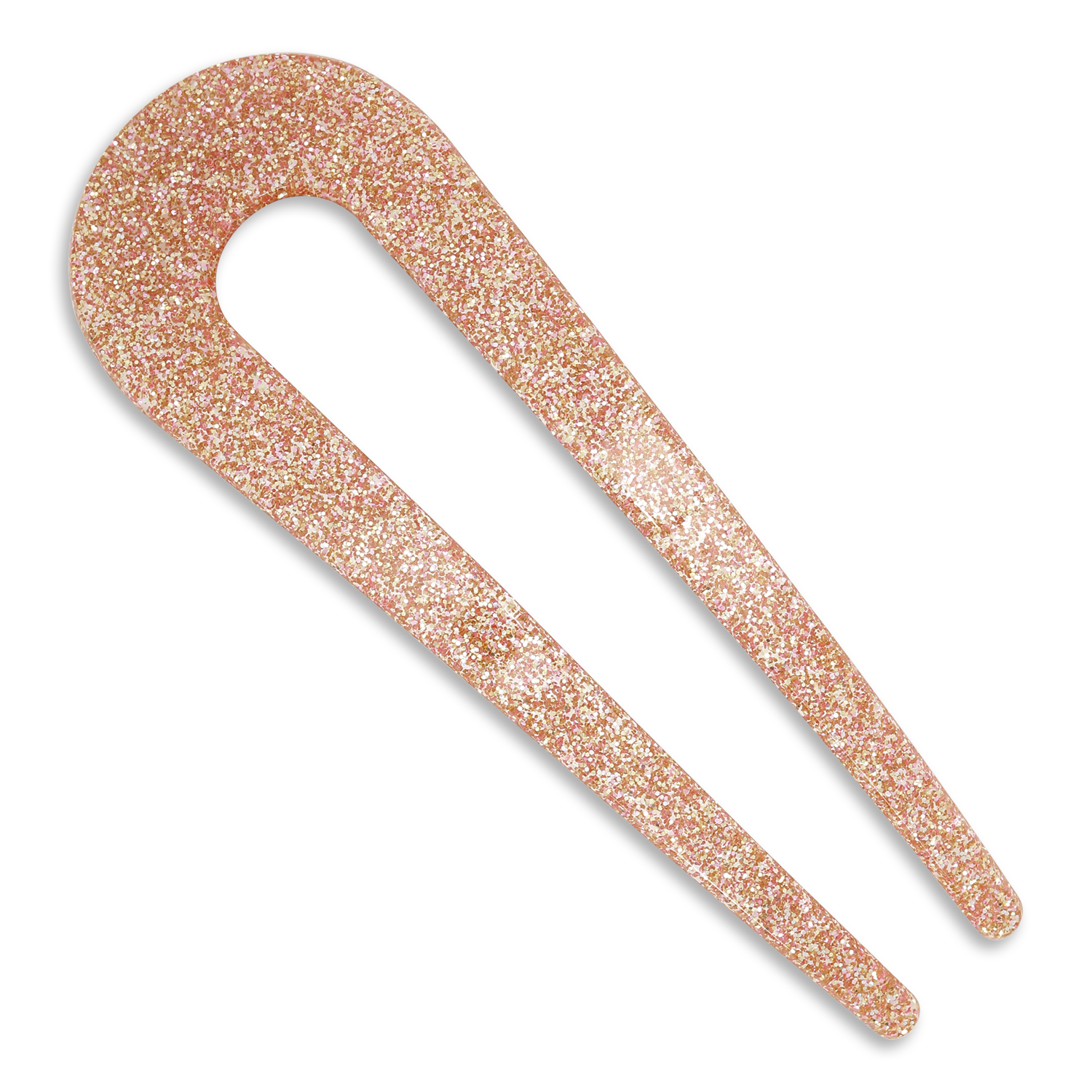 Gylden hårnål med glimmer i U-form – dekorativ og funktionel til håropsætninger