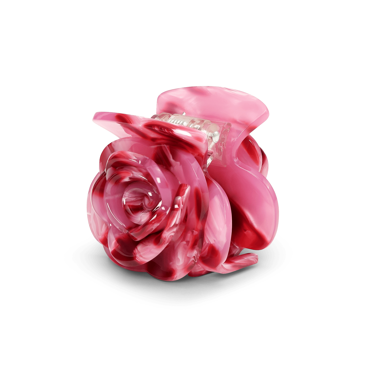 Hårklemme formet som en rose i pink marmor – Rosie Pink Marble Mini fra SUI AVA