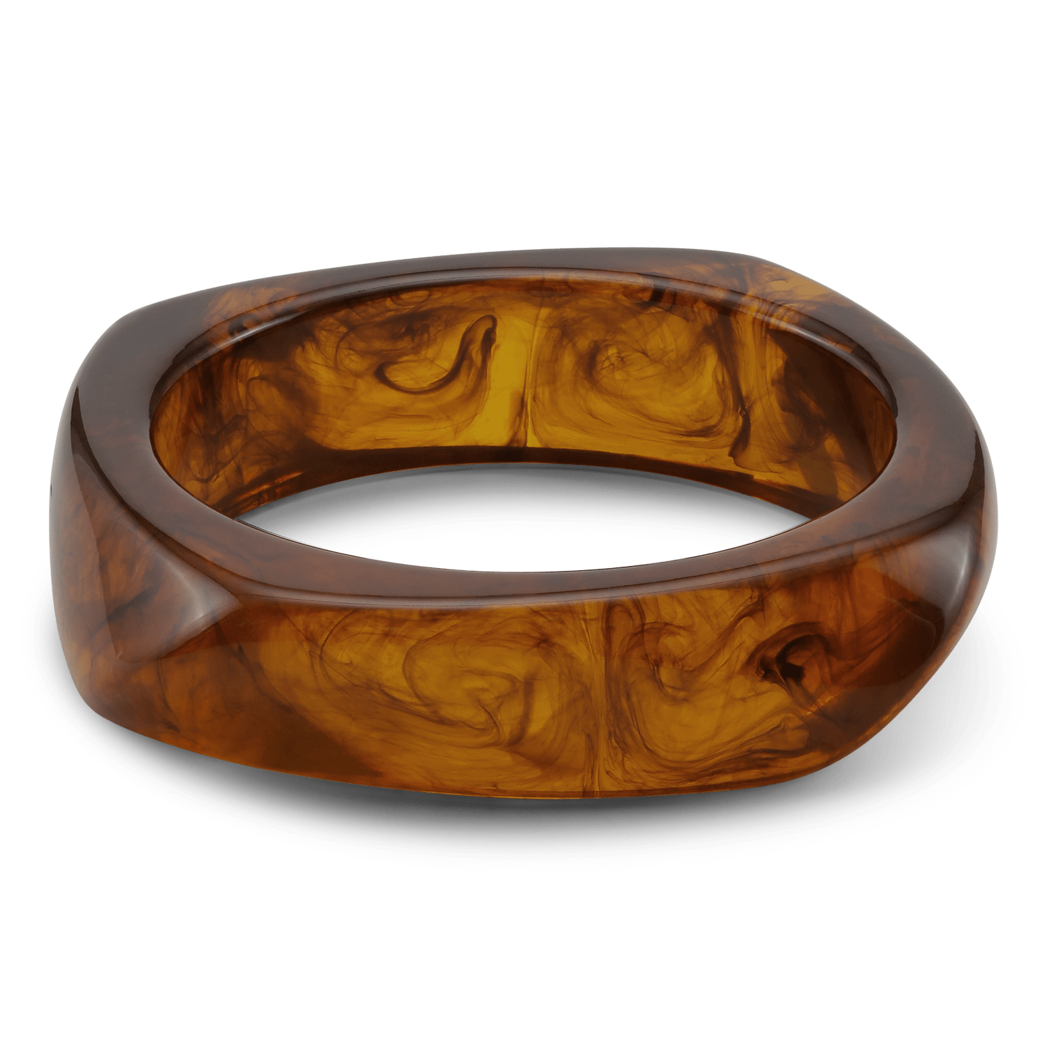 Chunky Bangle i gylden brun med marmoreffekt fra SUI AVA.