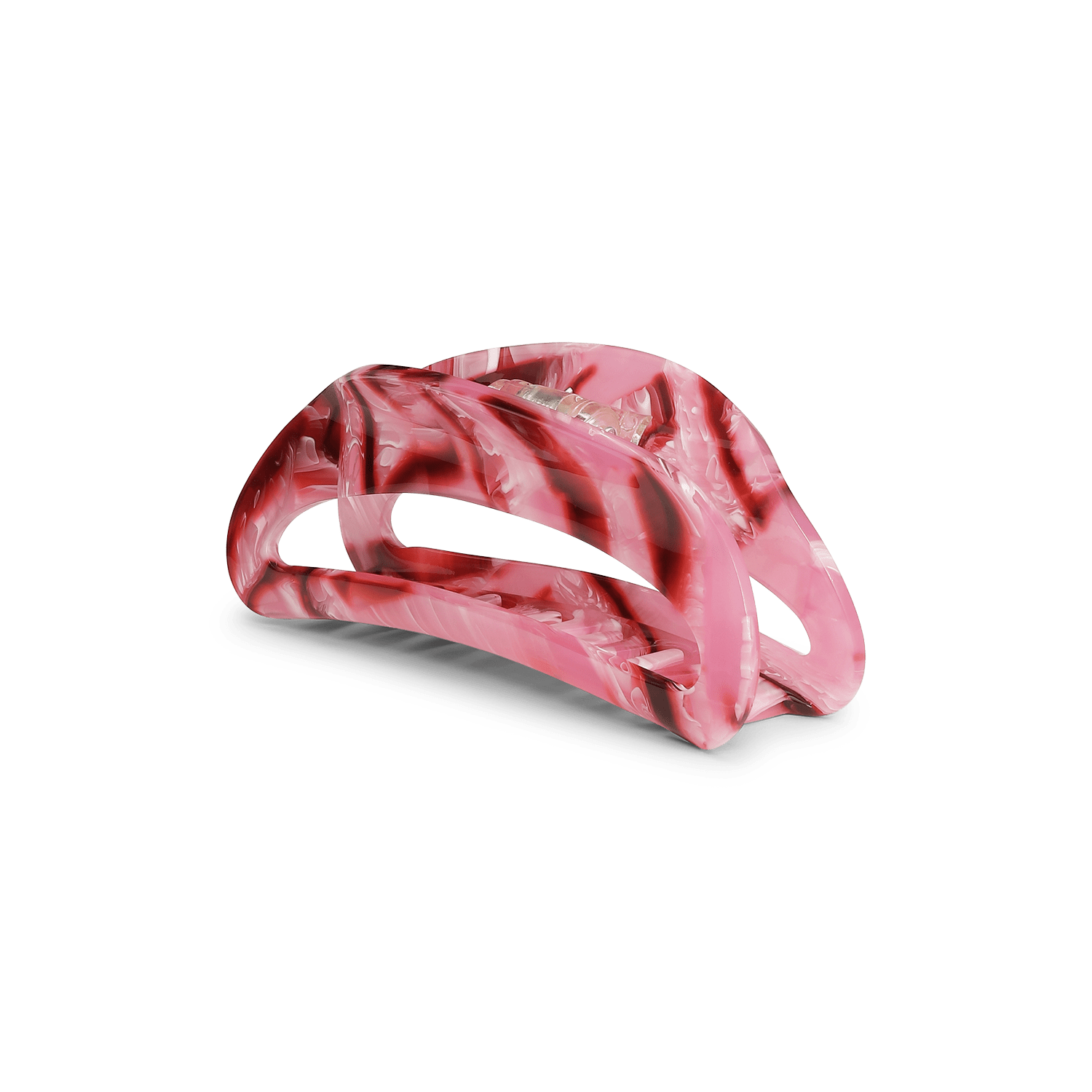 Hårklemme i pink marmormønster med blank finish - Theresa Pink Marble Big fra SUI AVA.
