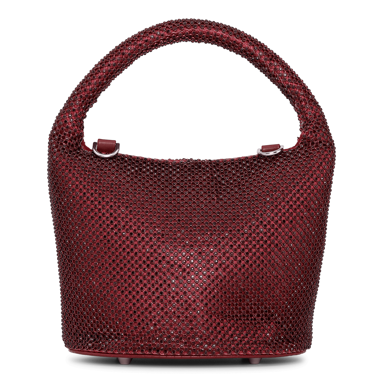 SUI AVA Midnight Cherry Bag – håndtaske i burgundy med glitrende overflade og rund hank.