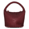 SUI AVA Midnight Cherry Bag – håndtaske i burgundy med glitrende overflade og rund hank.