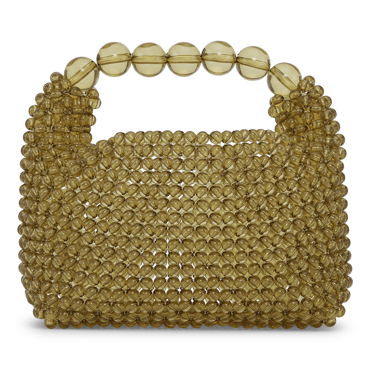 SUI AVA Slouchy Beaded Bag – håndtaske med perler i farven Green Grape og rund hank.