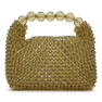 SUI AVA Slouchy Beaded Bag – håndtaske med perler i farven Green Grape og rund hank.