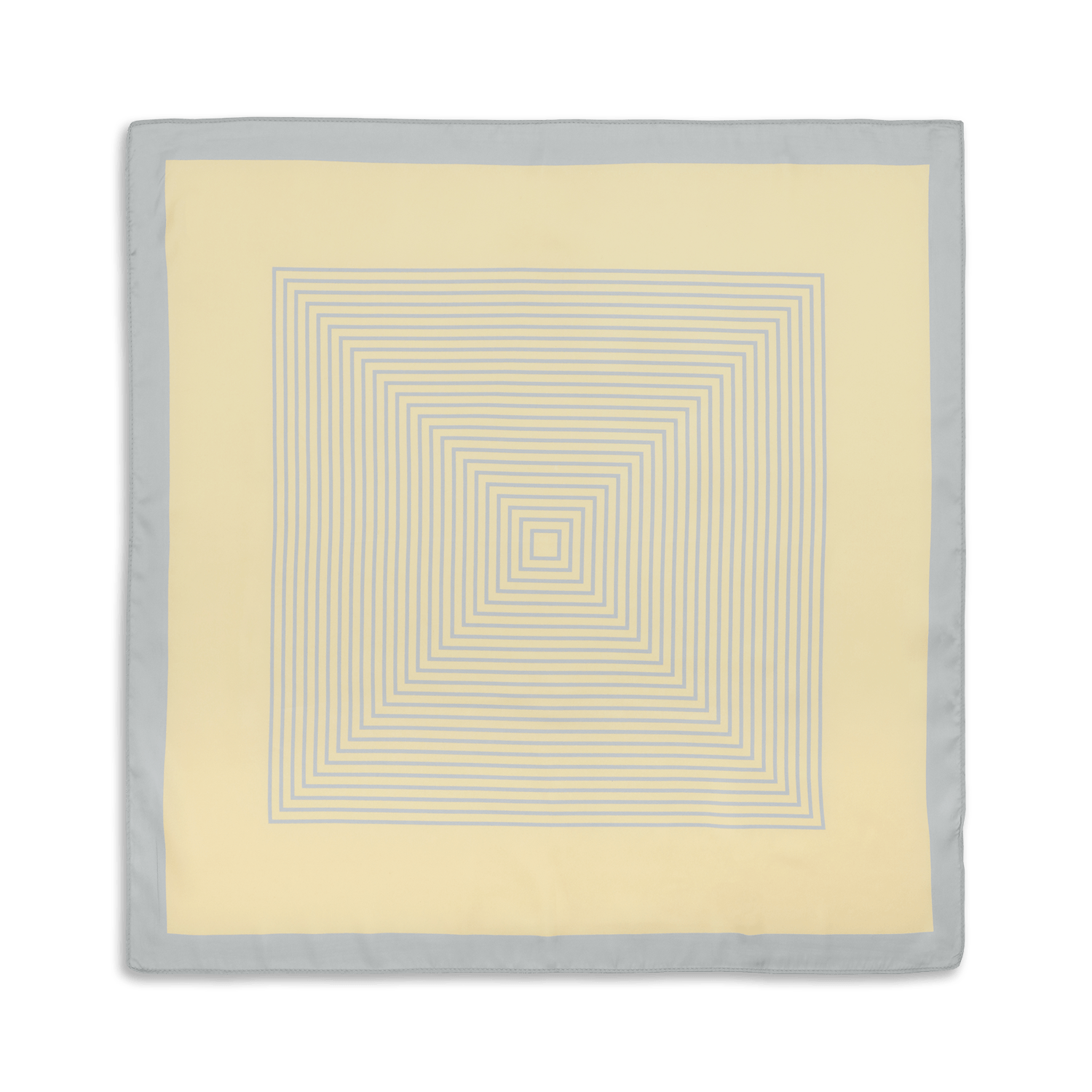 SUI AVA Classic Patterned Scarf – lyst kvadratisk tørklæde i butter yellow og hvid med grafisk mønster.