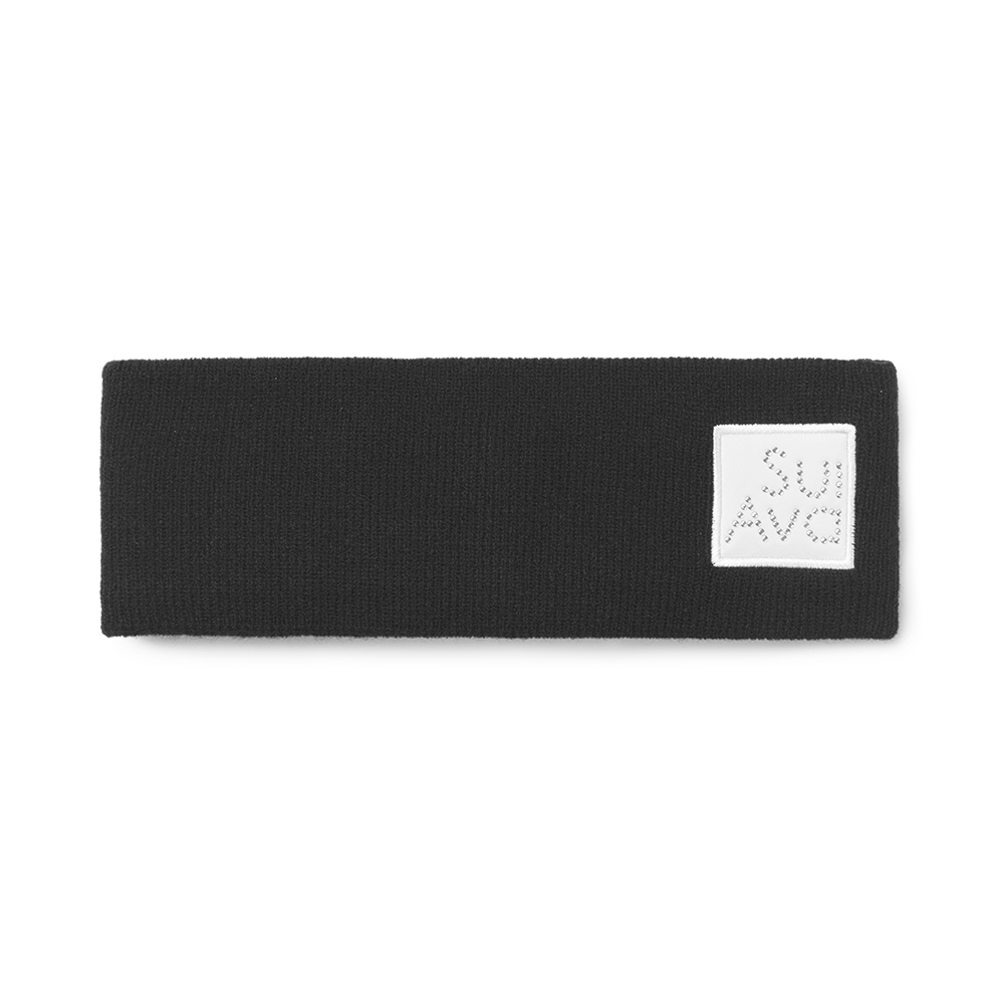 Sort Christina Headband fra SUI AVA med hvidt logopatch