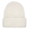 Sisse Beanie – hvid chunky strikhue med bred opsmøg i blød uldblanding