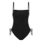Bondi Swimsuit – sort badedragt med justerbare snører og fleksibel pasform.