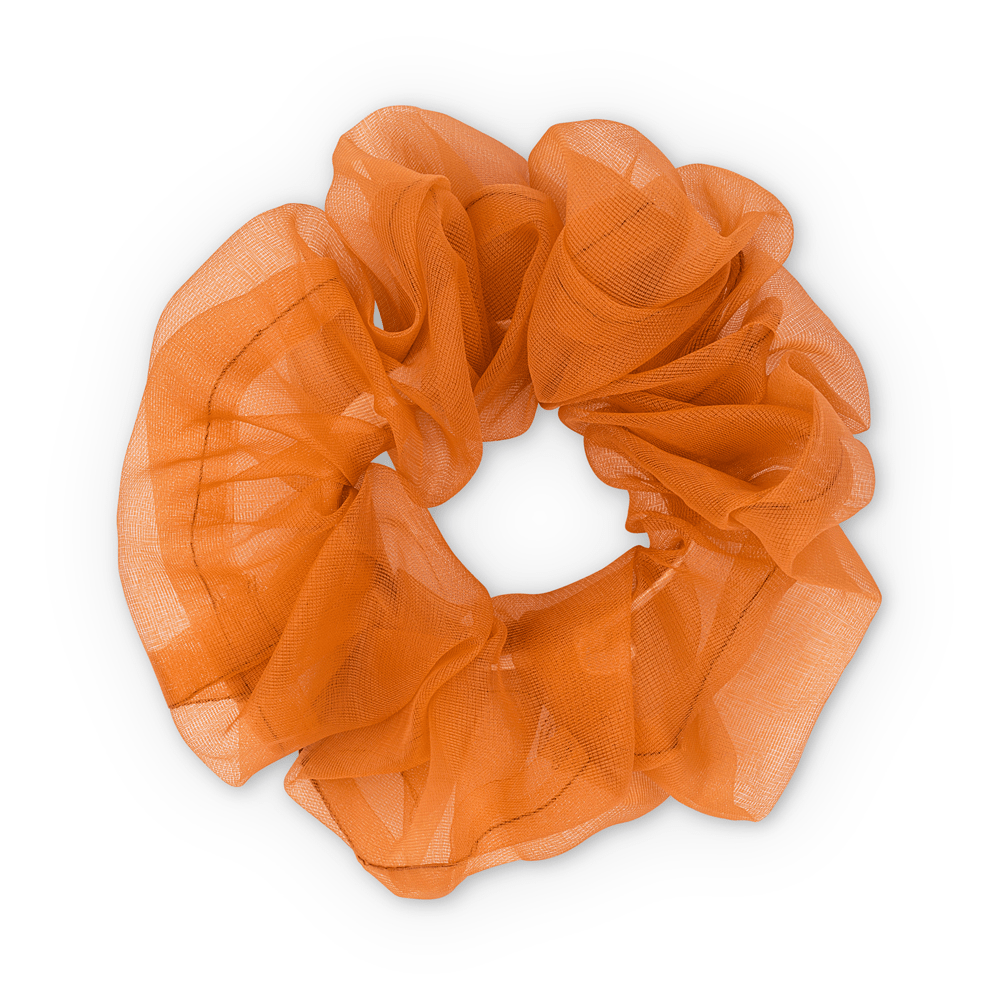 Stor orange scrunchie i transparent organza fra SUI AVA
