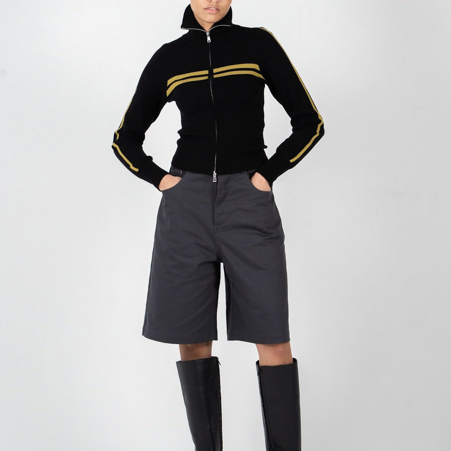 Track Zip Knit Cardigan