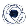 Navy satinrose med lange bånd – La Mia Rosa