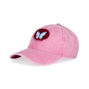 Everyday Cap i washed pink med broderet sommerfugl – let og åndbar kasket med justerbar pasform, ideel til et casual og feminint look.