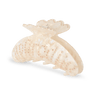 Helle Mother of Pearl Big hårklemme i perlemorshvid med rosa rhinsten og teksten “aphrodite” – stor størrelse til tykkere hår.