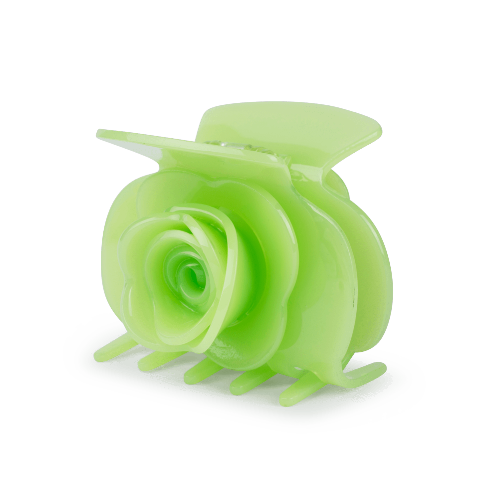 Limegrøn hårklemme med rosestruktur – Rosie Big fra SUI AVA