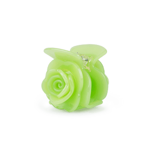 Rosie Mini hårklemme i Cool Matcha – lille hårklemme formet som en rose, ideel til fint hår eller små sektioner. Frisk og moderne nuance.