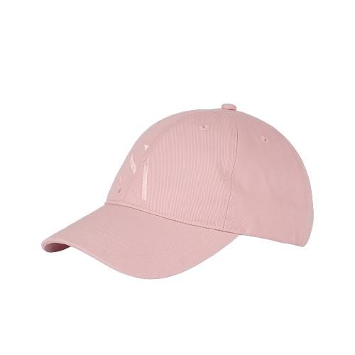 Lyserød baseball cap i økologisk bomuld med broderet SUI AVA-logo.