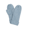 Signe Mittens – lyseblå strikkede vanter med rib og logo fra SUI AVA