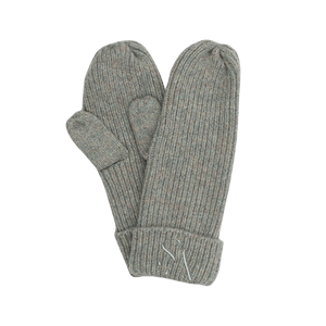Signe Mittens – støvet grønne ribstrikkede vanter fra SUI AVA