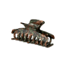 Stor hårklemme med army-camouflage mønster i grønne, brune og sorte nuancer